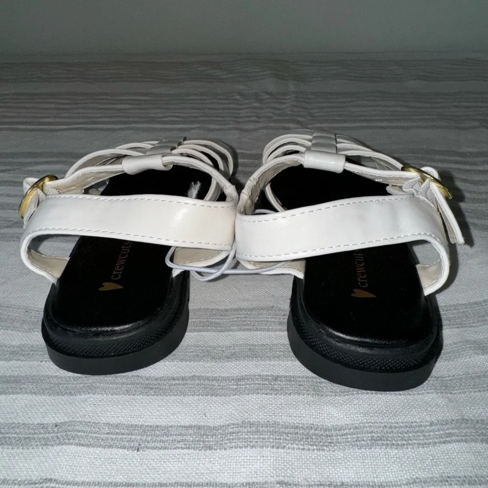 J. Crew Girls' fisherman lug sole sandals BP443 Ivory K12 kids 12
